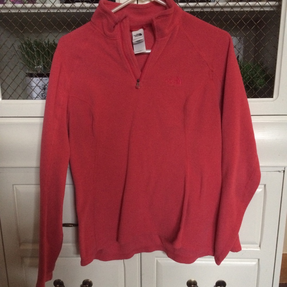 North Face pink 3/4 zip jacket